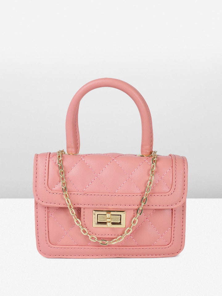 DressBerry Textured Miniature Satchel Bag with Quilted