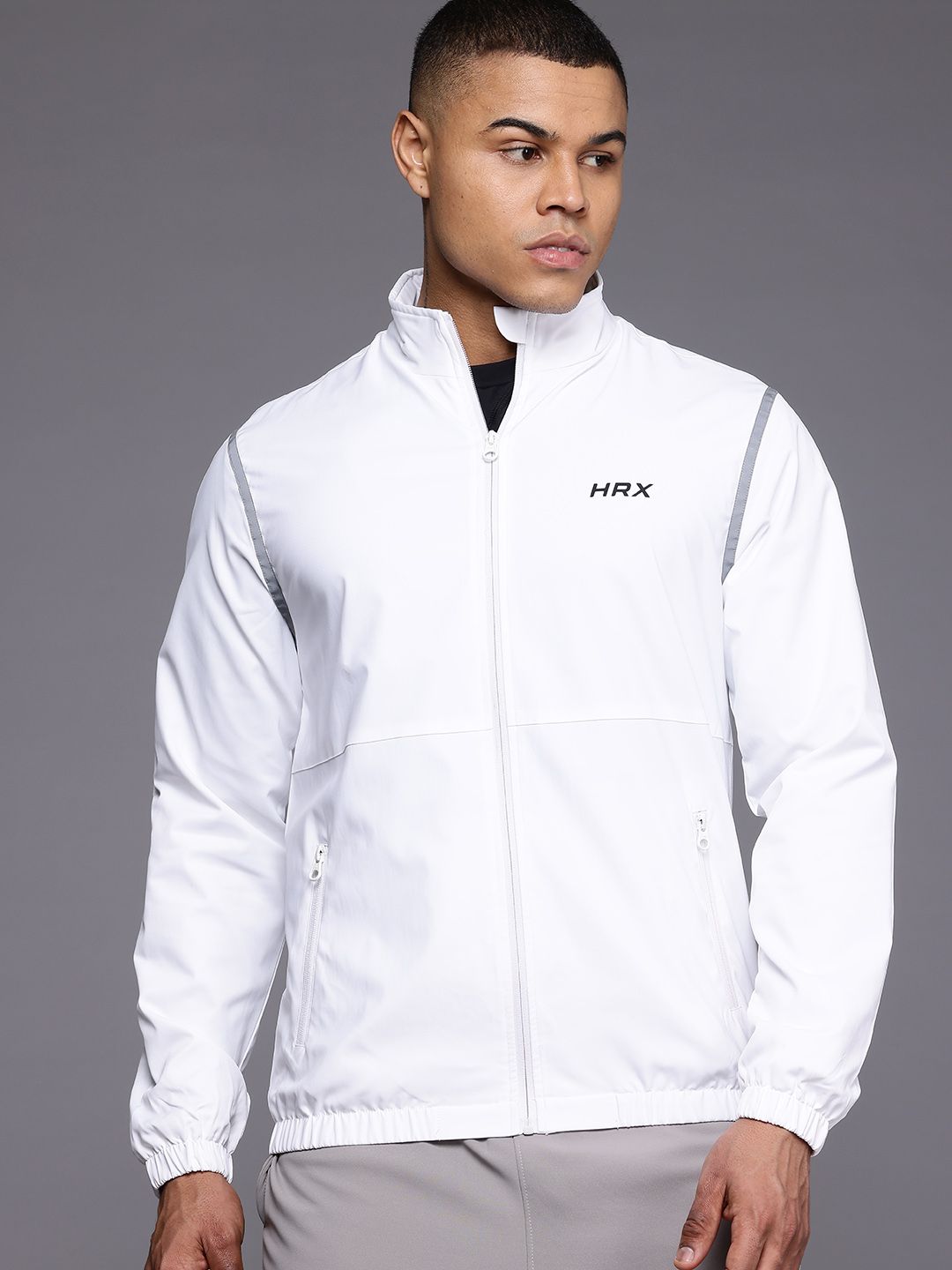 HRX oleh Hrithik Roshan Back Print Rapid-Dry Running Jacket