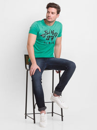 Being Human Men Green Printed Cotton T-shirt