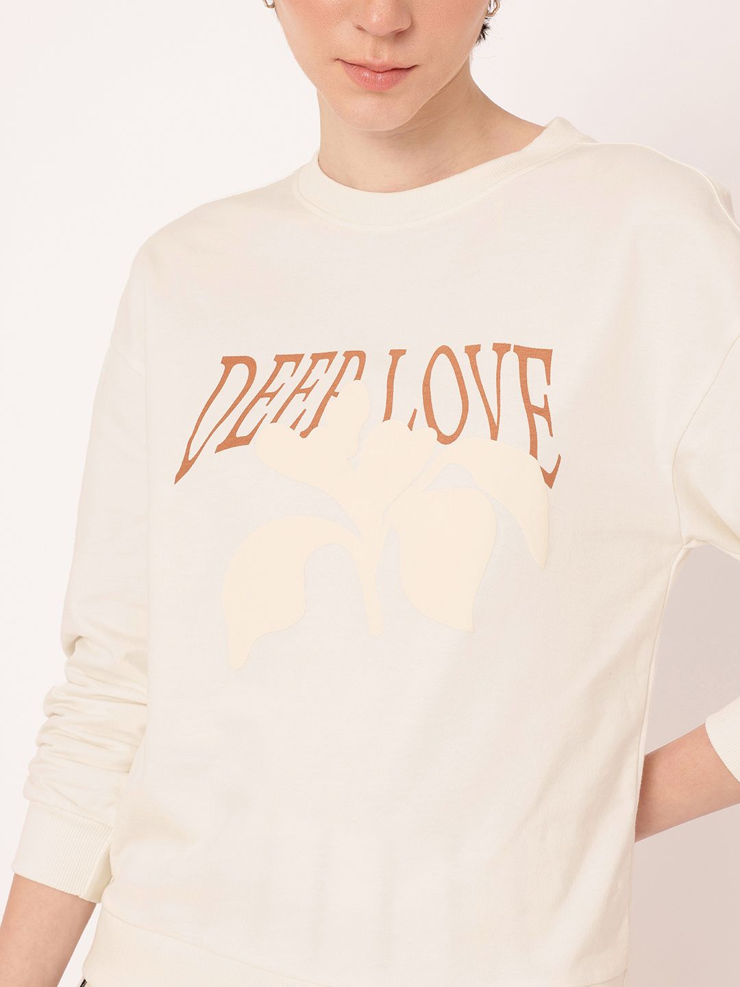 DressBerry Printed Cotton Terry Relaxed Fit Sweatshirt