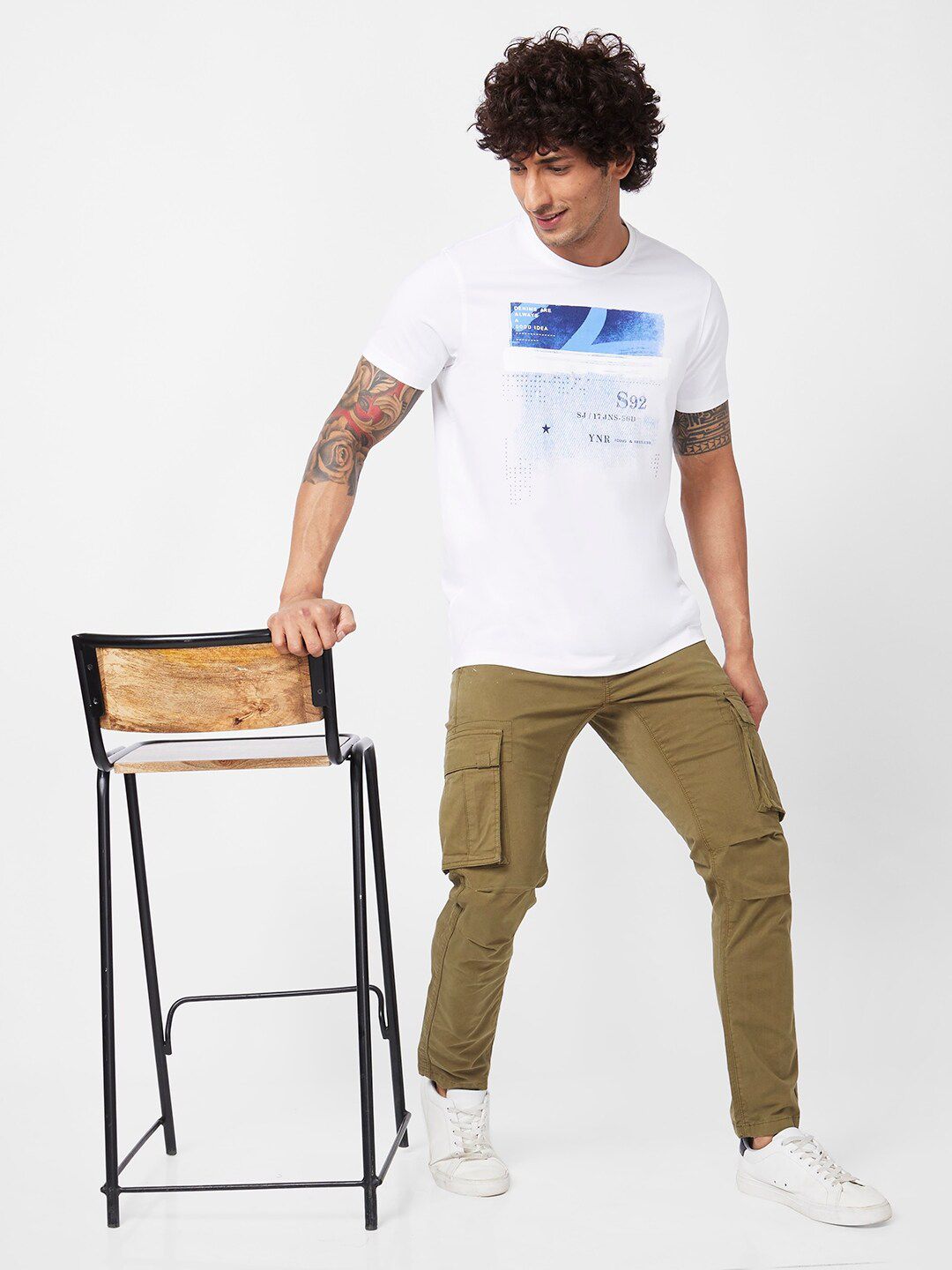 SPYKAR Graphic Printed Slim Fit Cotton Casual T-Shirt