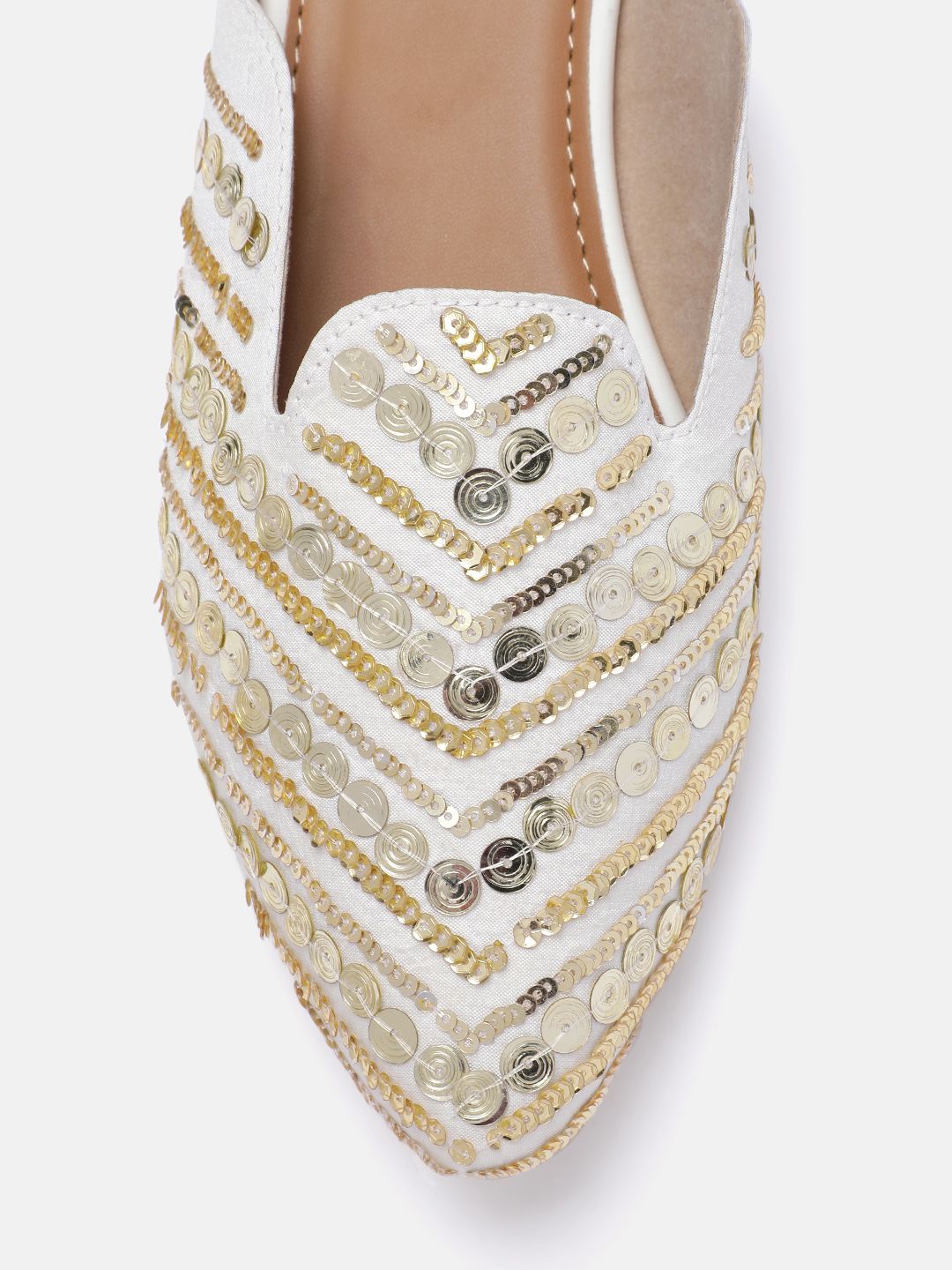 House of Pataudi Women Sequin Embellished Ethnic Mules