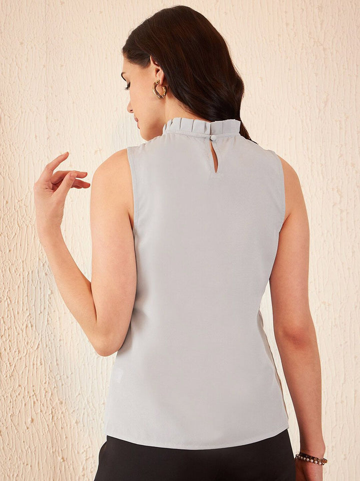 DENNISON Mock Neck Sleeveless Top