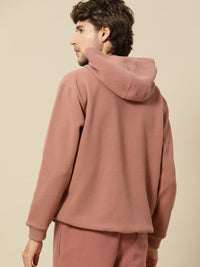 Mr Bowerbird Men Rust Pink Hooded Fleece Sweatshirt