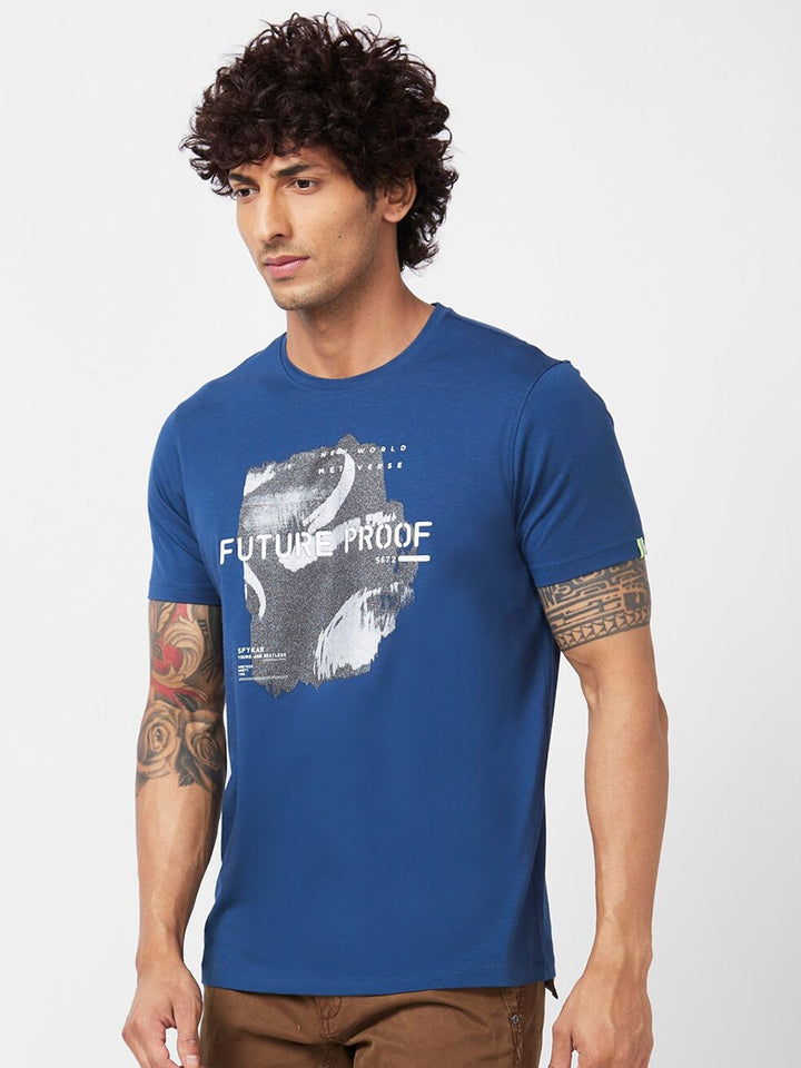 SPYKAR Graphic Printed Slim Fit Cotton Casual T-Shirt