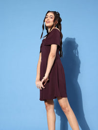 Athena Burgundy Off-Shoulder Dress