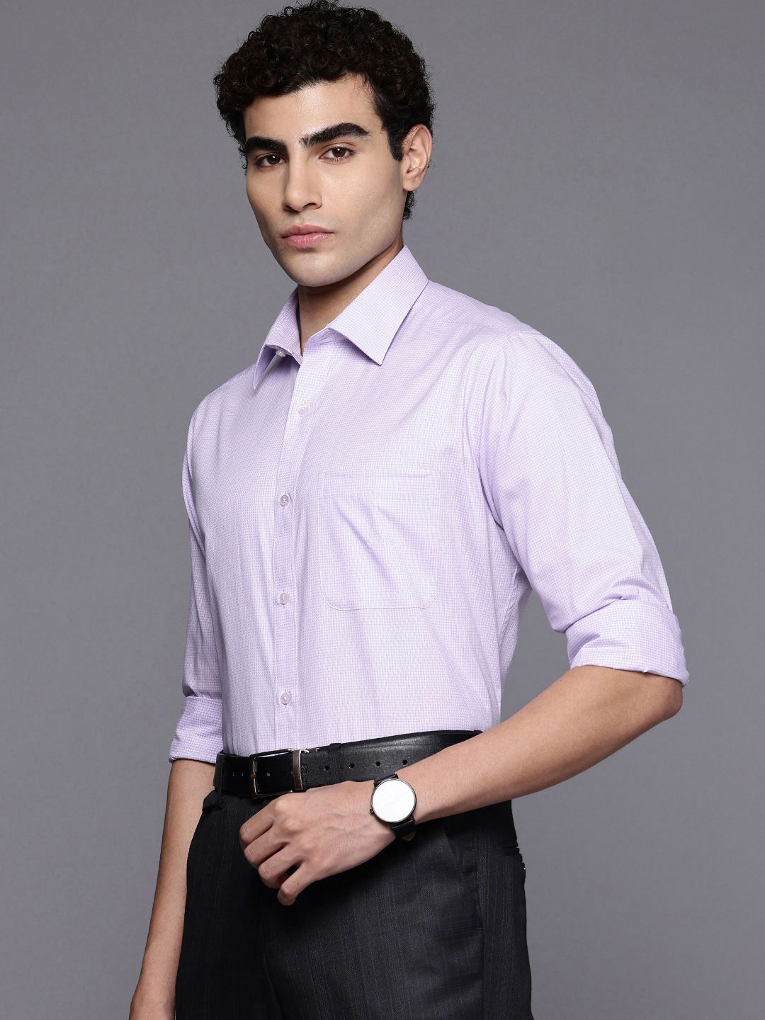 Raymond Slim Fit Checked Pure Cotton Formal Shirt