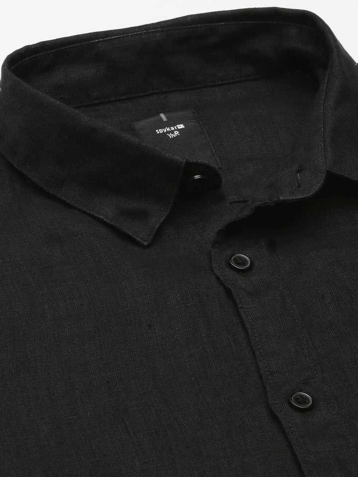 SPYKAR Solid Slim Fit Pure Linen Casual Shirt