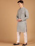 SOJANYA Ethnic Motifs Embroidered Band Collar Pure Cotton Kurta