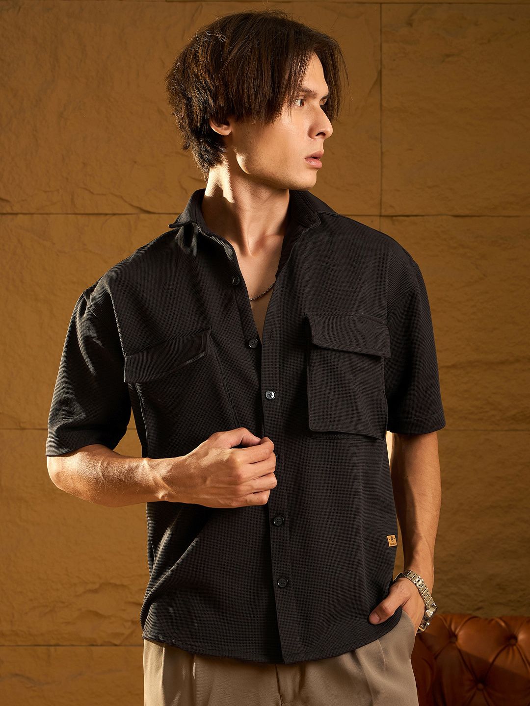 DENNISON Drop Shoulder Oversized Double Pocket Shirt