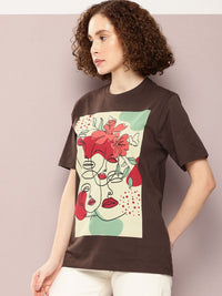 DILLINGER Women Printed Pure Cotton Oversized T-shirt