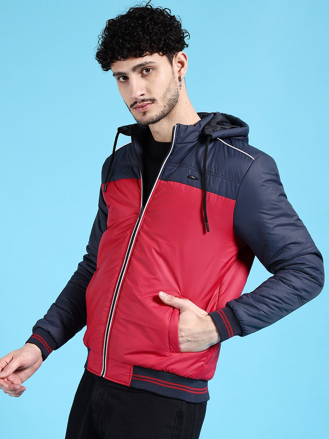 The Indian Garage Co Men Red Colourblocked Outdoor Sporty Jacket