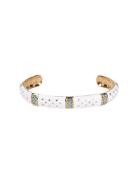 SALTY Women Stainless Steel Stone Studded Opulent Gold Cuff Accents Bracelet