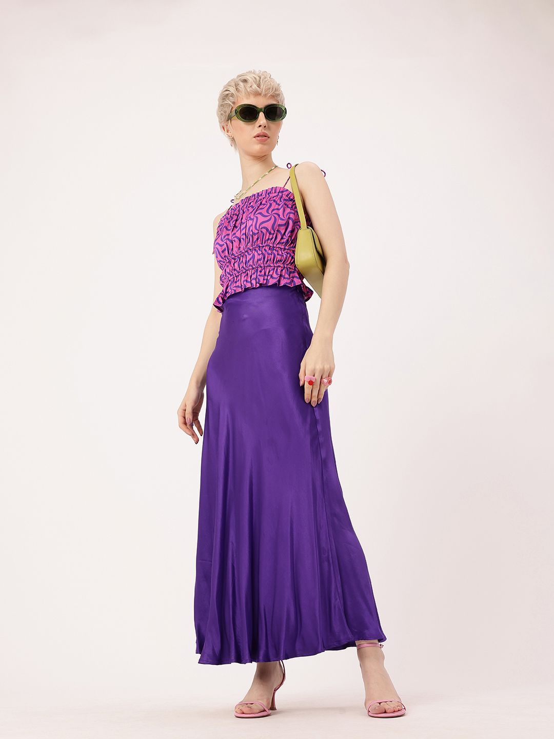 DressBerry Hyper Brights Abstract Play Strappy Crop Top