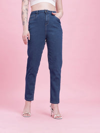 DressBerry Women Mid-Rise Mom Fit Stretchable Jeans