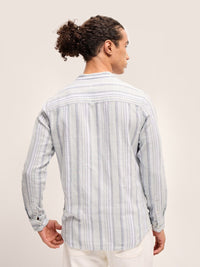 THE BEAR HOUSE Men Striped Slim Fit Pure Cotton Casual Shirt