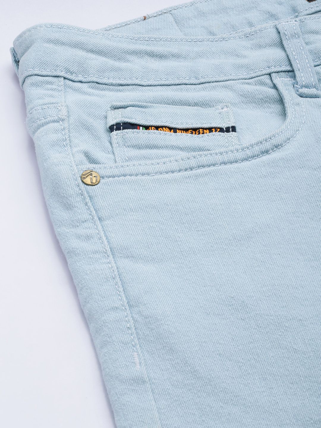 The Indian Garage Co Men Straight Fit Heavy Fade Stretchable Jeans