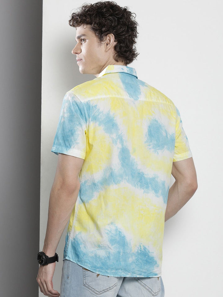 The Indian Garage Co Men Regular Fit Overdyed Resortwear Shirt
