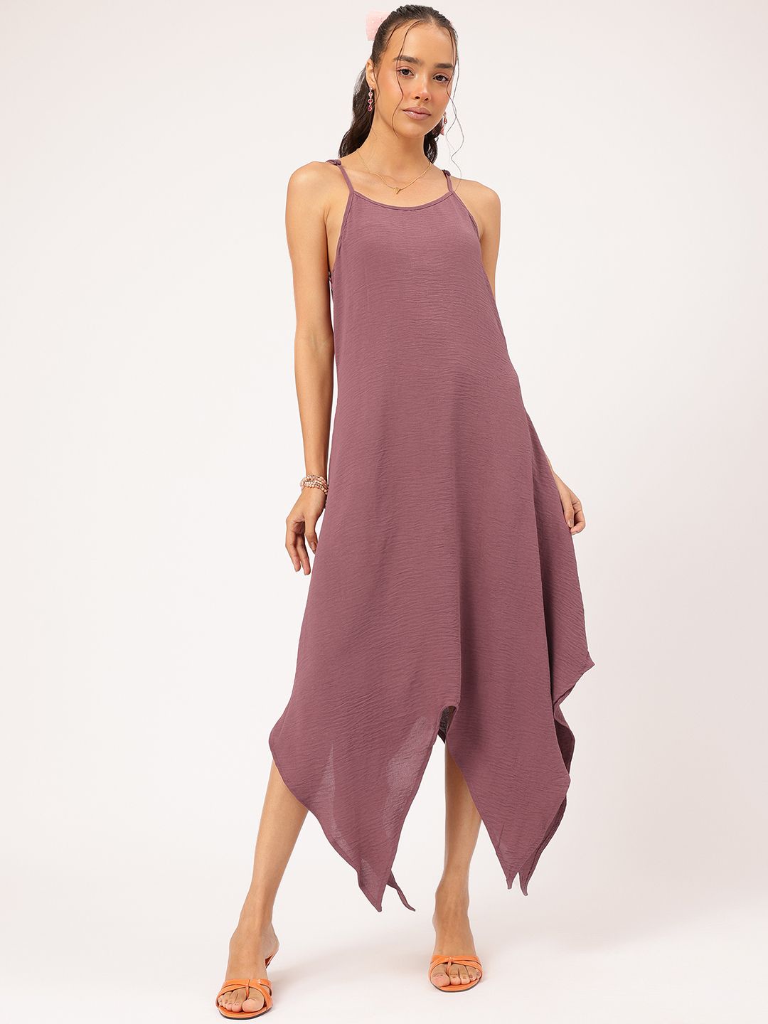 DressBerry Dainty Delights Crinkled A-Line Midi Dress