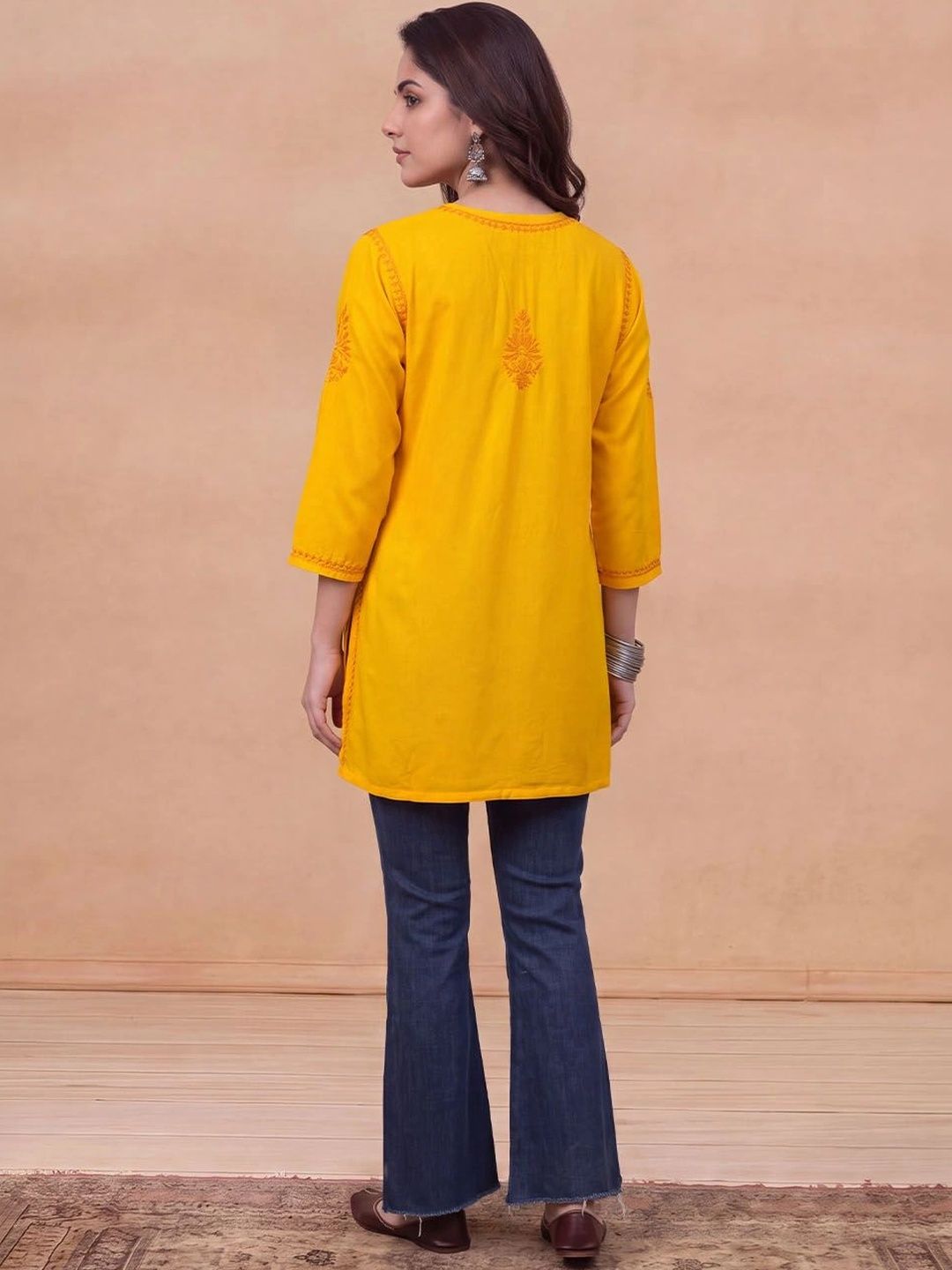Rumah Wanita Chikankari Sulam Kurta Chikankari