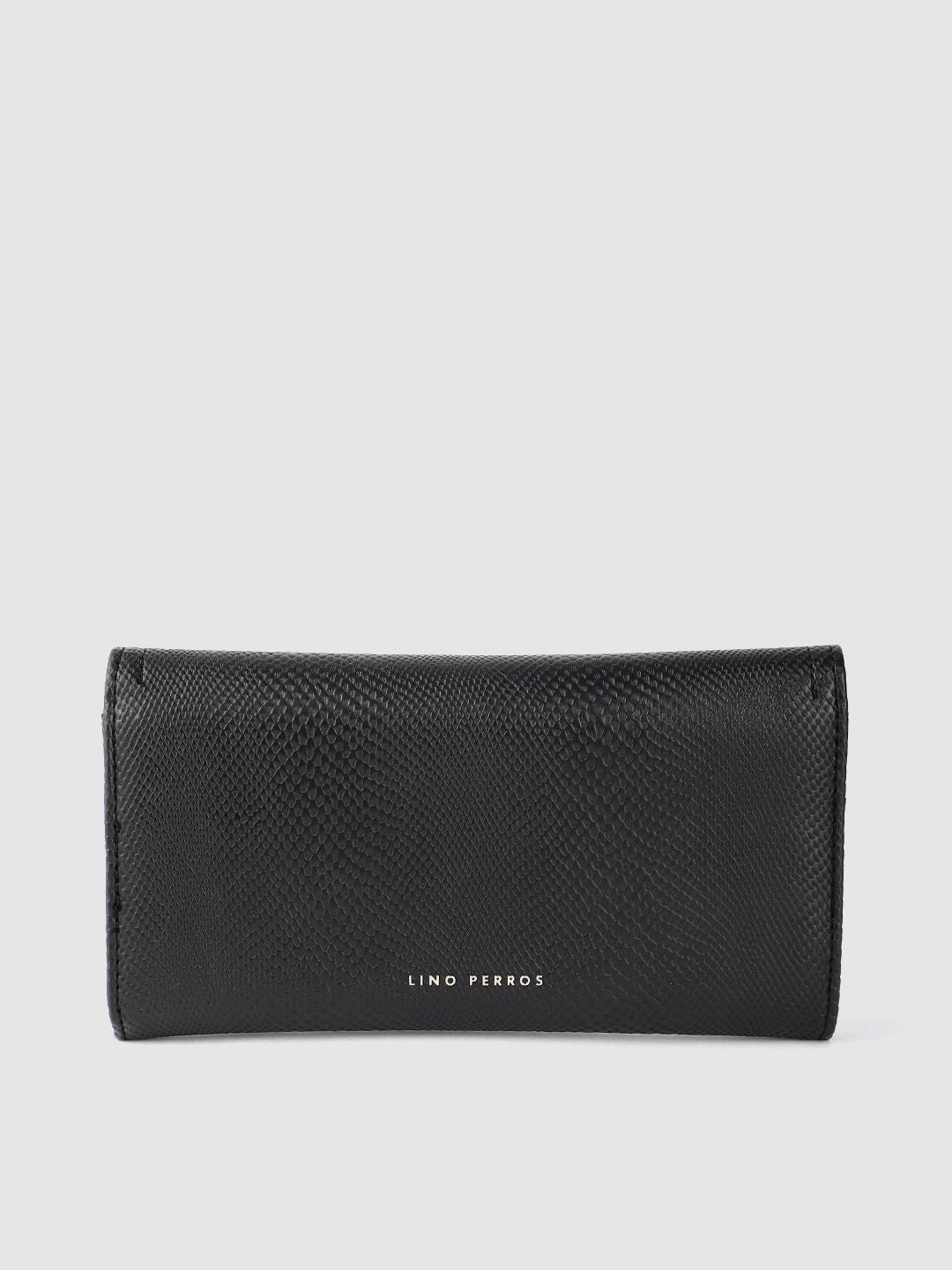 Lino Perros Women Snakeskin Textured Three Fold Wallet