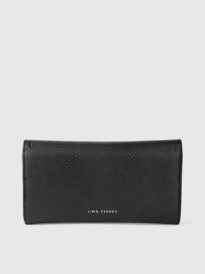 Lino Perros Women Snakeskin Textured Three Fold Wallet