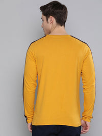 DILLINGER Men Mustard Yellow Pure Cotton T-shirt