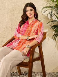 KALINI Women Floral Printed Mandarin Collar Top
