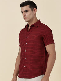 Thomas Scott Men Classic Slim Fit Horizontal Stripes Opaque Printed Casual Shirt