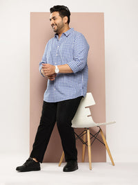 Thomas Scott Men Classic Slim Fit Gingham Checks Checked Casual Shirt