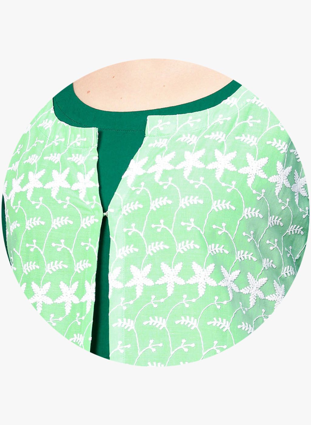 Green Woven Design Anarkali Kurta With Jacket