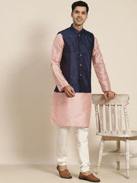 SOJANYA Kurta Rekaan Tenunan Lelaki dengan Churidar dengan Jaket Nehru