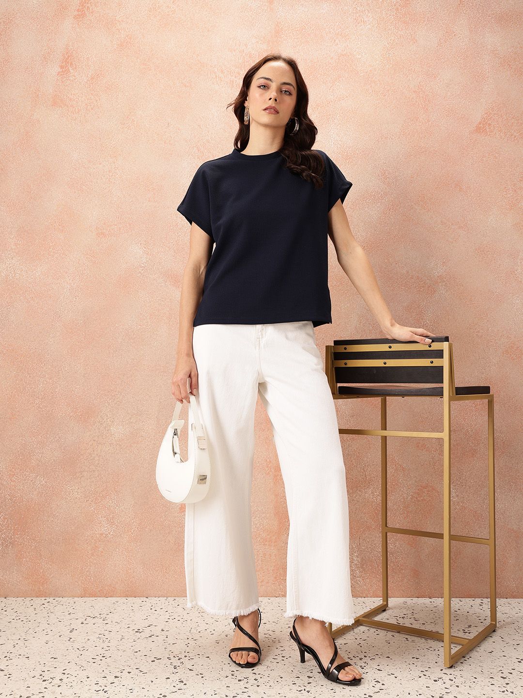 all about you Textured Extended Sleeves Top