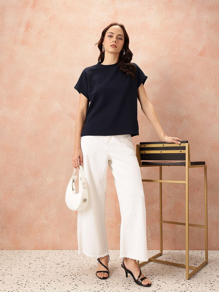 all about you Textured Extended Sleeves Top