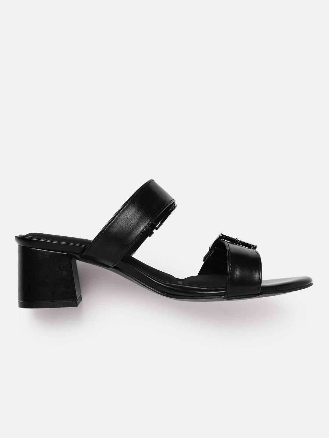 Lino Perros Women Double Strap Block Heels with Buckle Detail