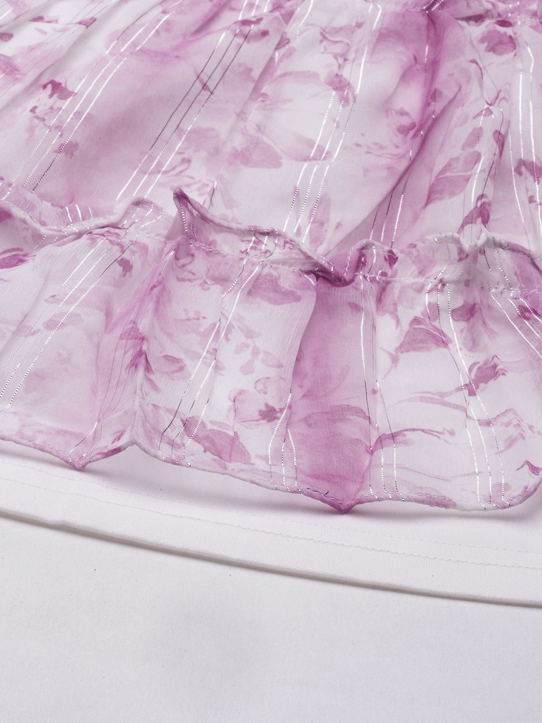 AND Lavender Floral Printed Mini Fit & Flare Dress