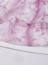 AND Lavender Floral Printed Mini Fit & Flare Dress