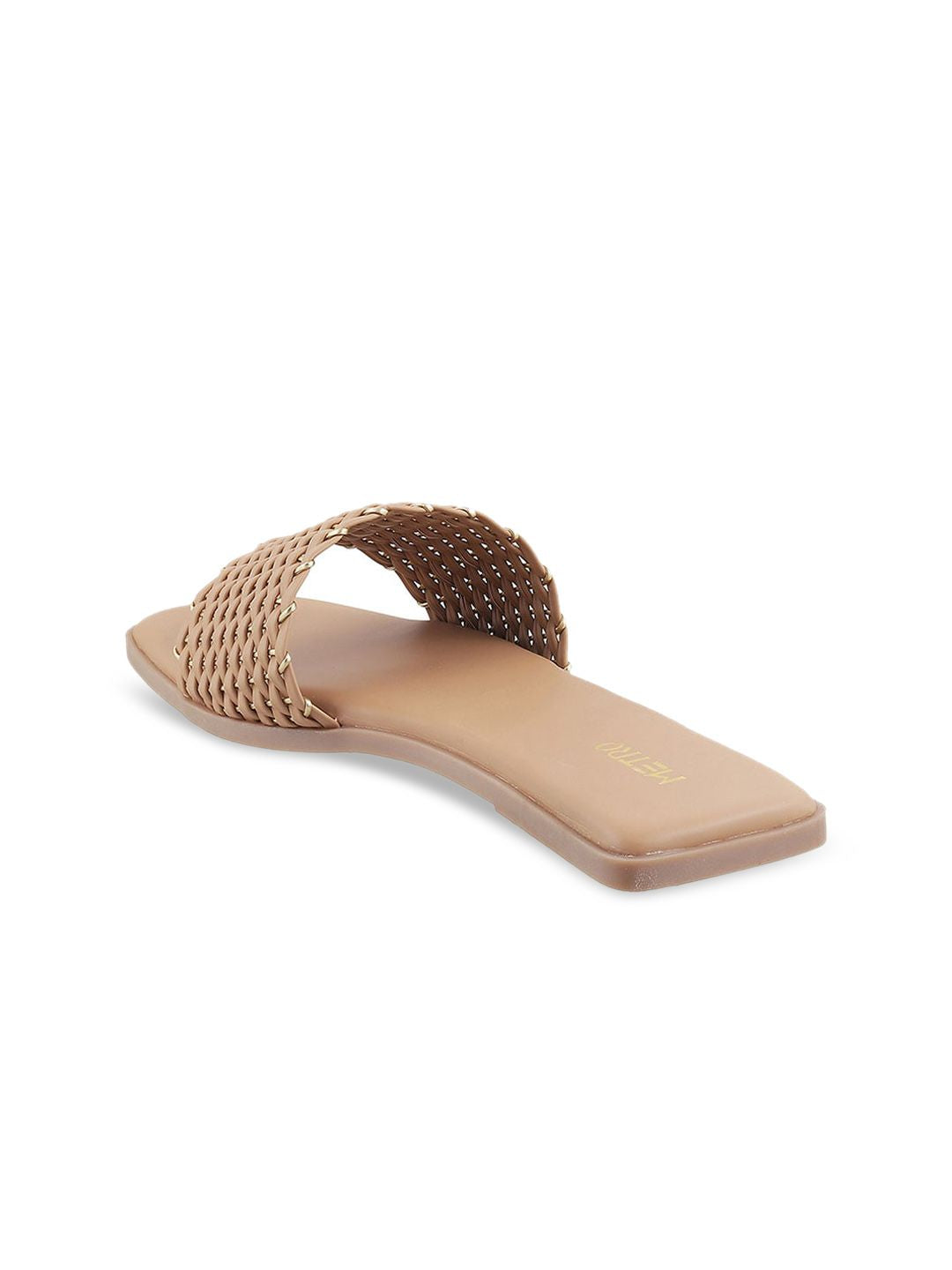 Metro Women Beige Open Toe Flats
