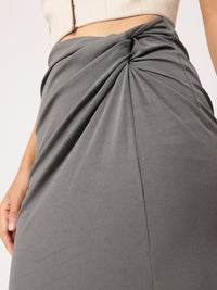 DressBerry Femme Fever Twisted Slit Maxi Skirt