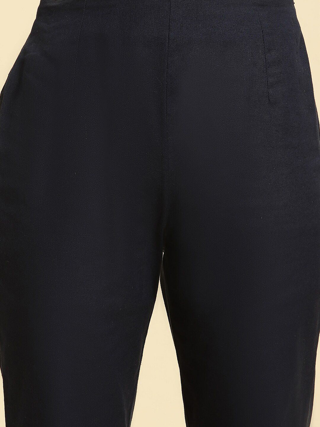 W Women Slim Fit Mid-Rise Plain Regular Trousers