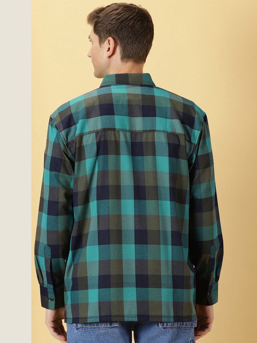 Thomas Scott Smart Checked Opaque Oversized Casual Shirt