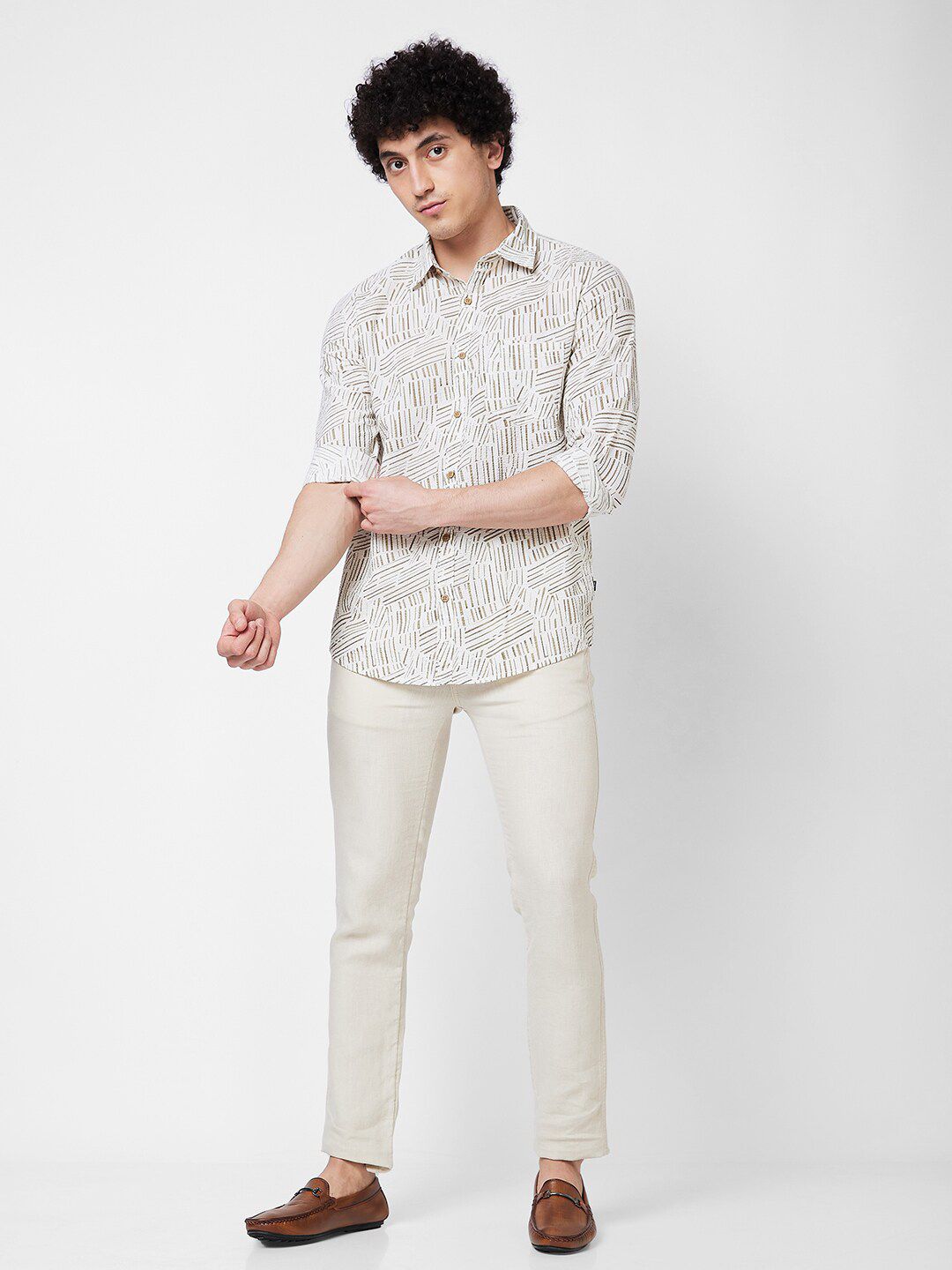 SPYKAR Abstract Opaque Printed Cotton Casual Shirt