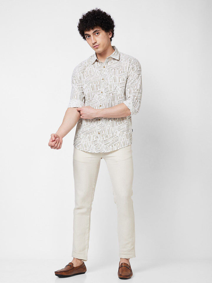 SPYKAR Abstract Opaque Printed Cotton Casual Shirt