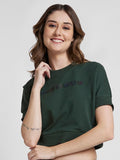 SPYKAR Printed Regular FIt Round Neck Crop Sweatshirt