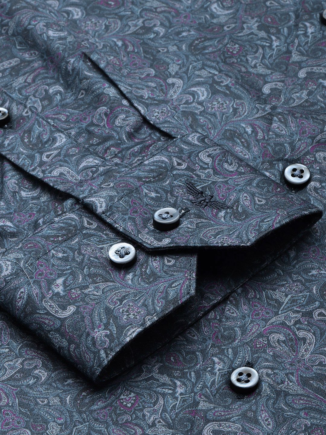 Park Avenue Slim Fit Opaque Ethnic Motifs Printed Pure Cotton Formal Shirt