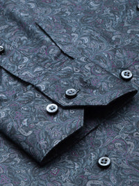 Park Avenue Slim Fit Opaque Ethnic Motifs Printed Pure Cotton Formal Shirt