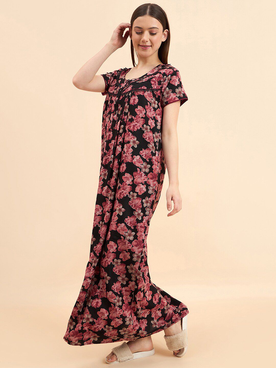 Sweet Dreams Printed Pure Cotton Maxi Nightdress
