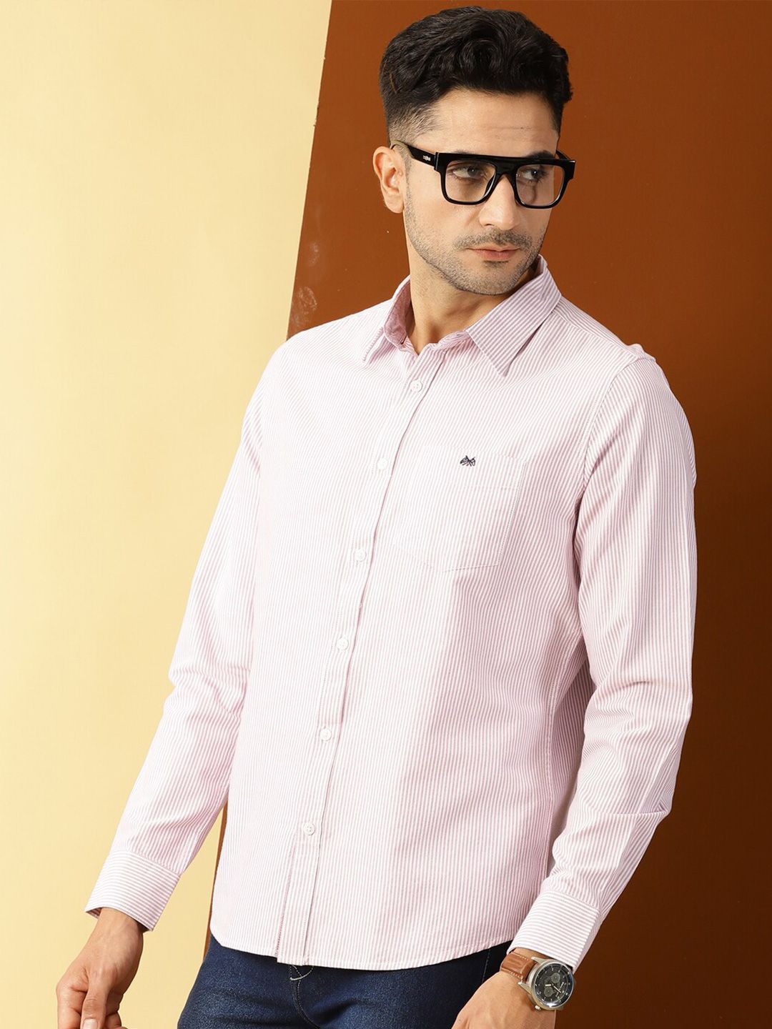 Thomas Scott Men Purple Smart Slim Fit Opaque Casual Shirt