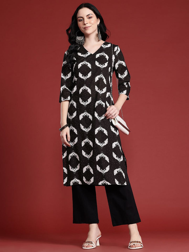 Anouk Geometric Printed Pure Cotton Kurta