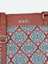 ZOUK Floral Printed Structured Sling Bag